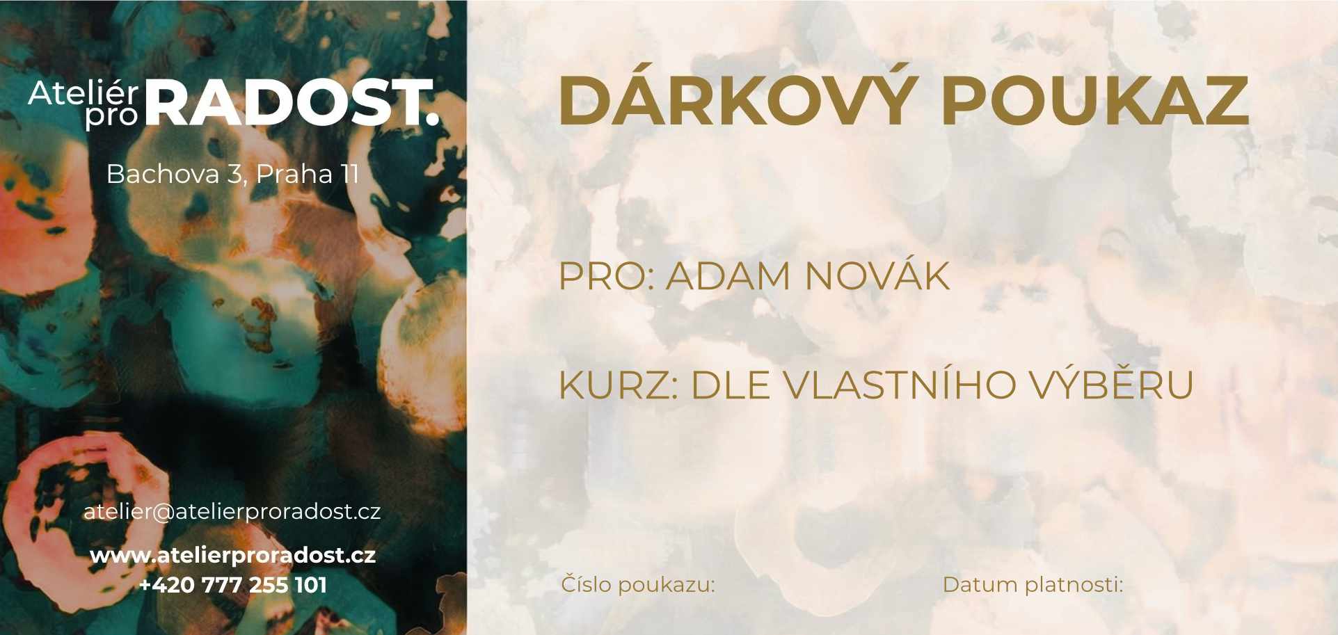 voucher dárkový poukaz na naše kurzy